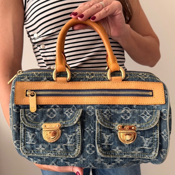 Louis Vuitton Monogram Denim Neo Speedy Handbag in Blue - Picture 3 of 10